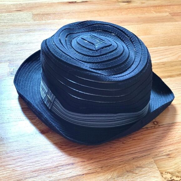 Scala Collezione Black Mesh Wire Brimmed Bolo Style Hat - Picture 1 of 6